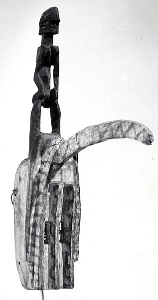 Mask: Hornbill (Dyodyomini), Wood, pigment, rope, Dogon peoples 