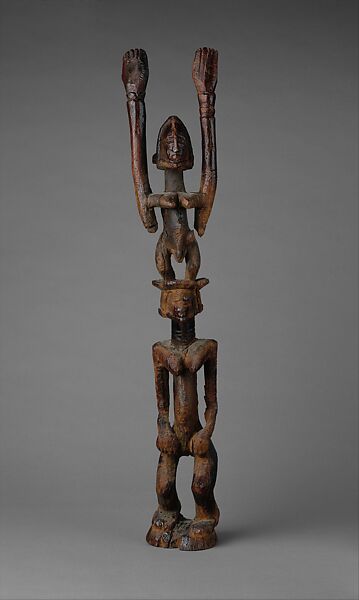 Double Figure, Wood, Dogon or Tellem  peoples (?) 