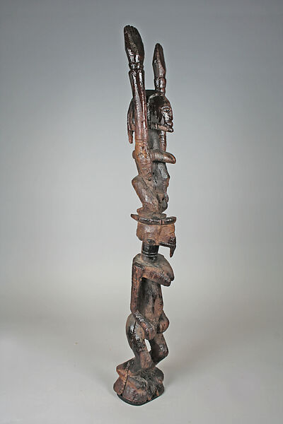 Double figure, Tellem or Dogon blacksmith, Wood, Dogon or Tellem  peoples (?)