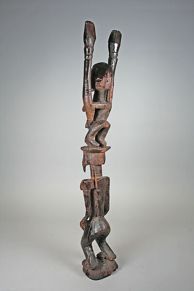 Double figure, Tellem or Dogon blacksmith, Wood, Dogon or Tellem  peoples (?)