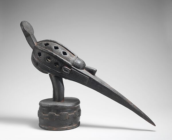 a-Tshol (medicine) shrine figure and headdress, Baga artist, Wood, iron, leather, Baga peoples 