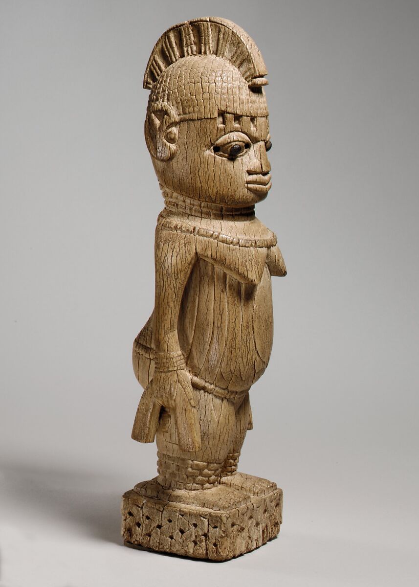 Female figure, Ìgbèsànmwà (ivory- and wood- carving guild) artists, Ivory, iron, Edo peoples