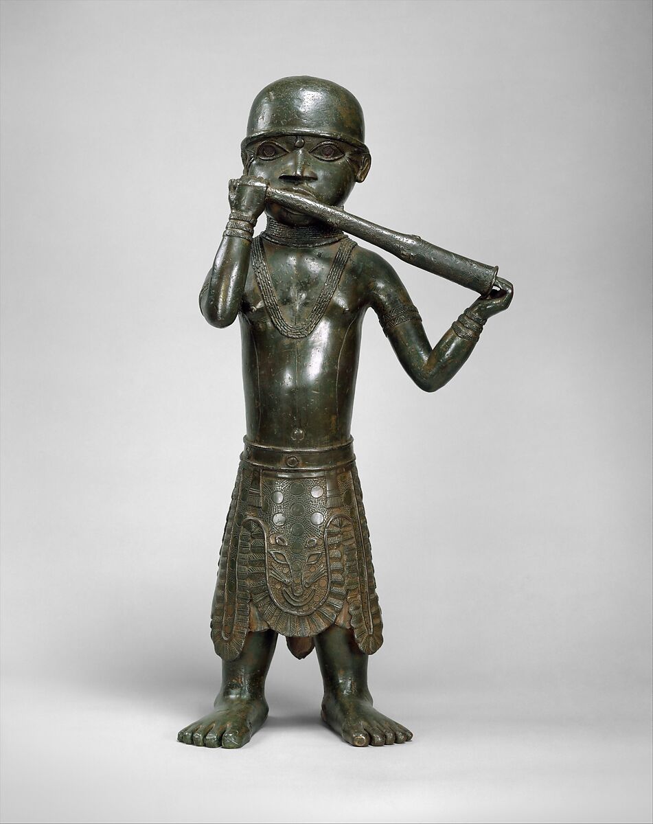 Figure: Horn Player, Edo artist, Brass, iron, Edo 