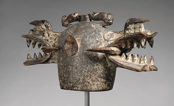 Wanyugo (helmet mask with two faces), Senufo artist, Wood, pigment, Senufo peoples