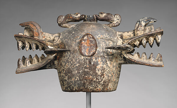 Wanyugo (helmet mask with two faces), Senufo artist, Wood, pigment, Senufo peoples