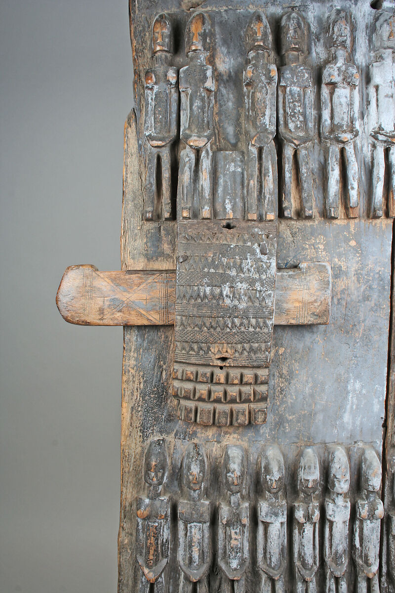 Door and Lock: Figures, Dogon blacksmith, Wood, iron, Dogon peoples