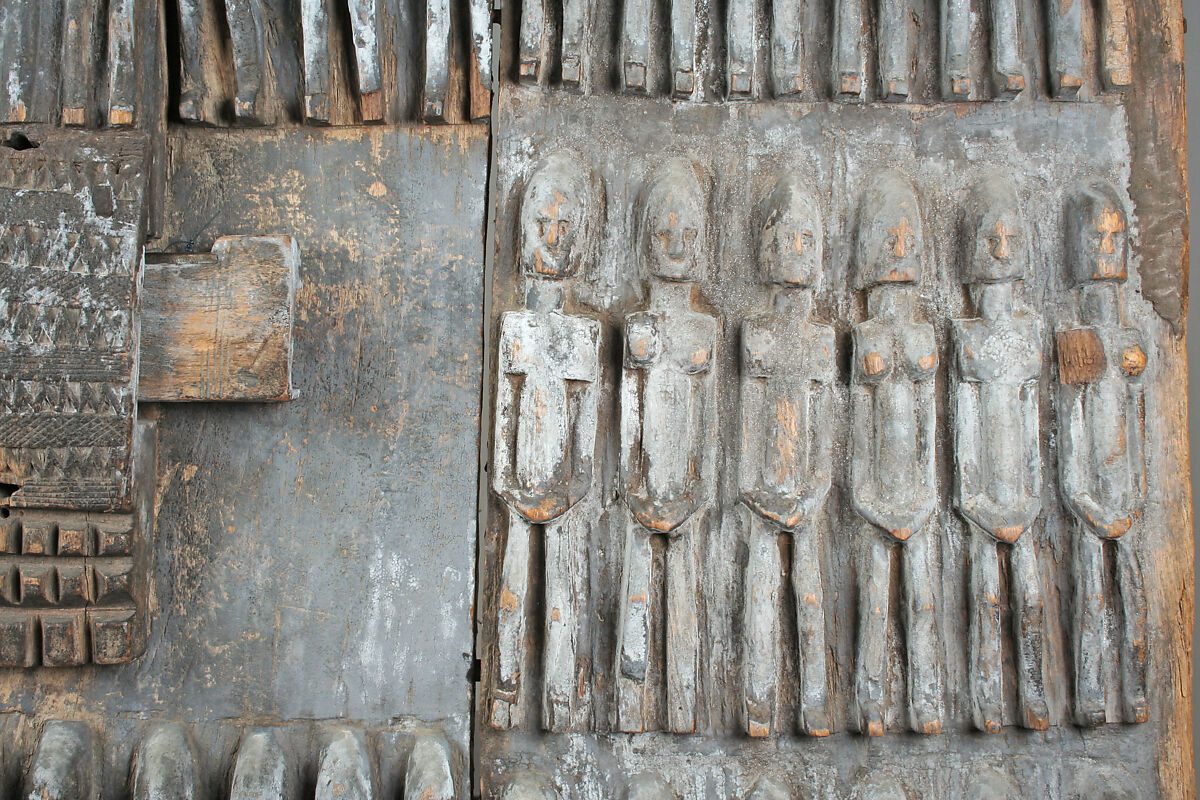 Door and Lock: Figures, Dogon blacksmith, Wood, iron, Dogon peoples