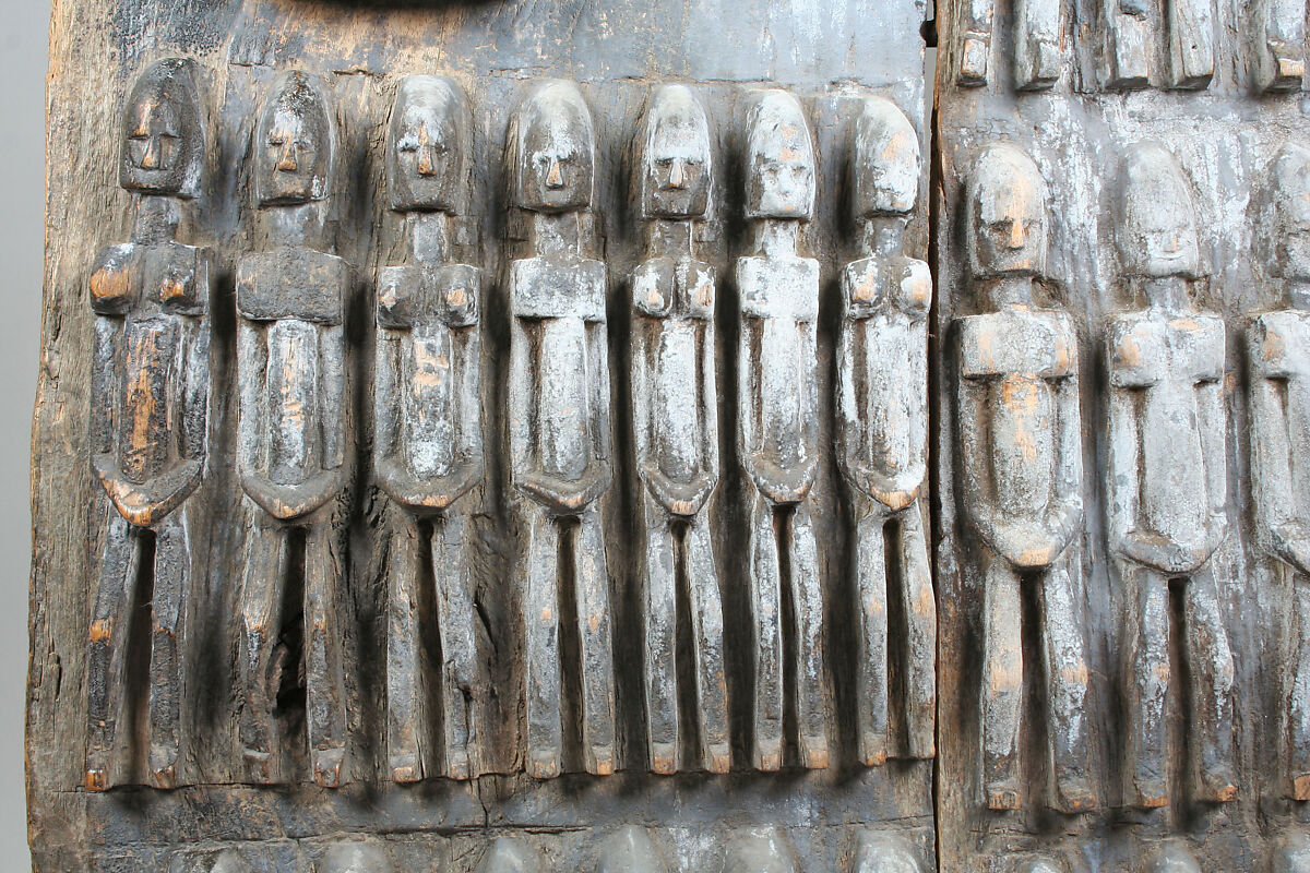 Door and Lock: Figures, Dogon blacksmith, Wood, iron, Dogon peoples