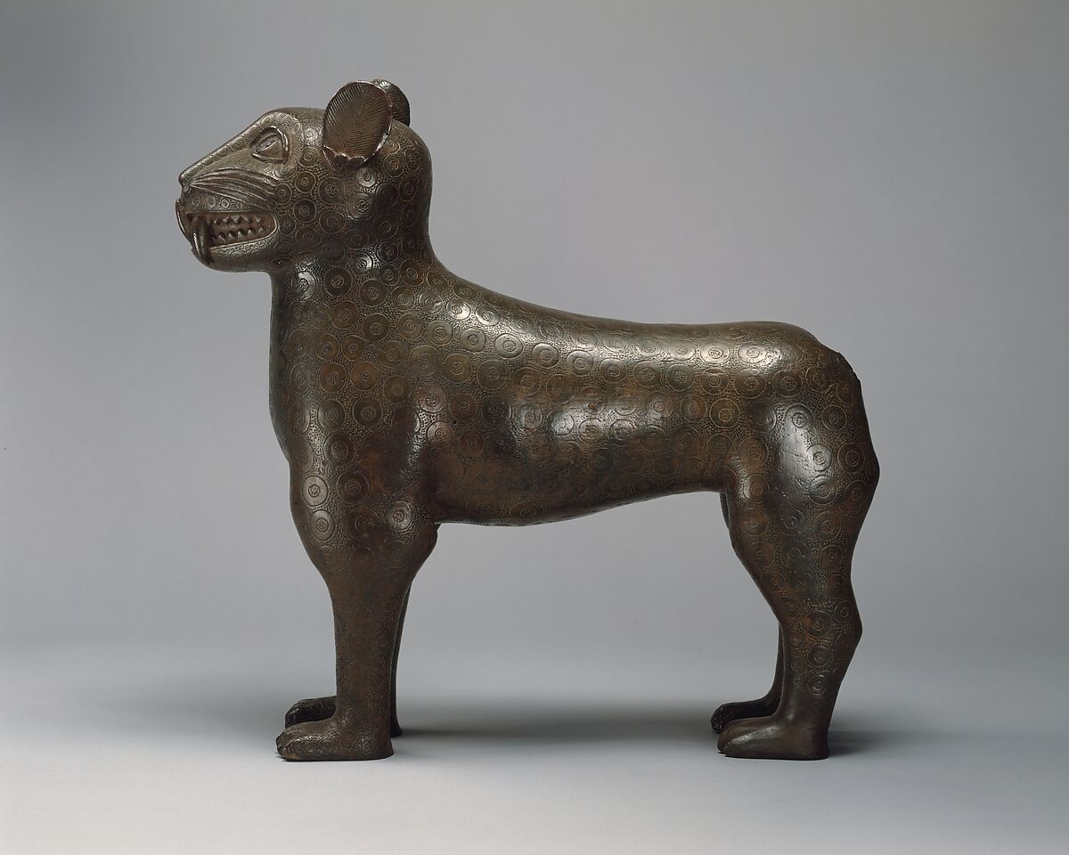Leopard, Ìgùn Ẹ́rọ̀nwwọ̀n (brass-casting guild) artists, Brass, iron, Edo peoples