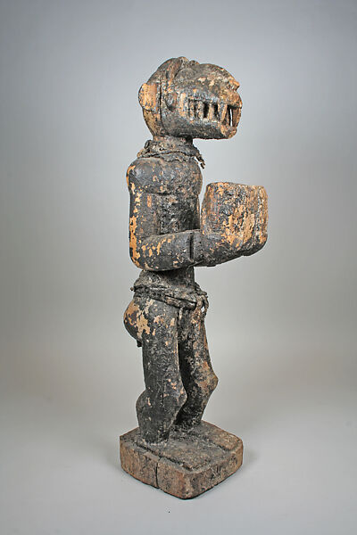 Monkey Figure for Mbra, Wood, cloth, fiber, Baule peoples 