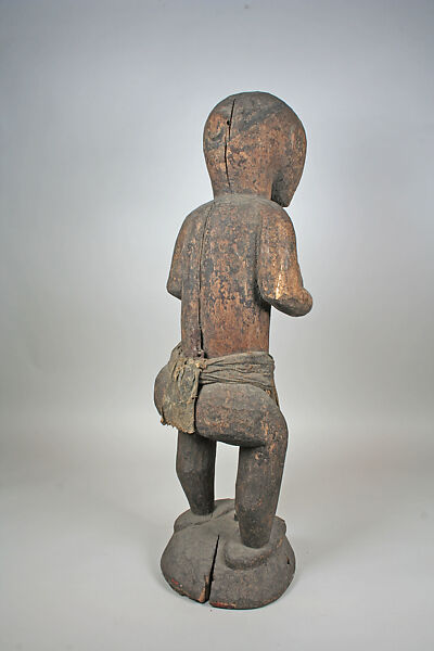 Monkey Figure for Mbra, Wood, cotton, cane, iron, bronze, Baule peoples
