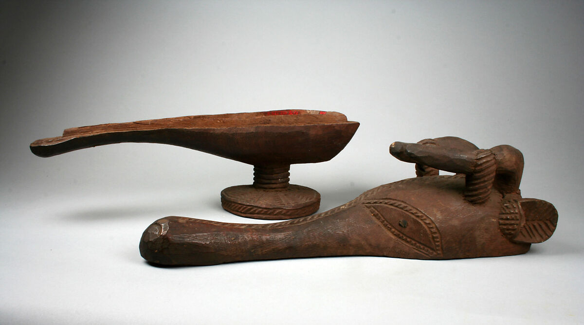 Kola Nut Vessel with Ram's Head, Ìgbèsànmwà (ivory- and wood- carving guild) artists, Wood, Edo peoples