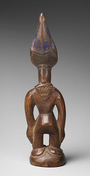 Twin Figure: Male (Ibeji), Obembe Alaiye (Nigerian, Ekiti region), Wood, blueing, nails, Yoruba peoples
