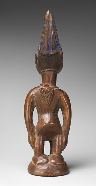 Twin Figure: Male (Ibeji), Obembe Alaiye (Nigerian, Ekiti region), Wood, blueing, nails, Yoruba peoples