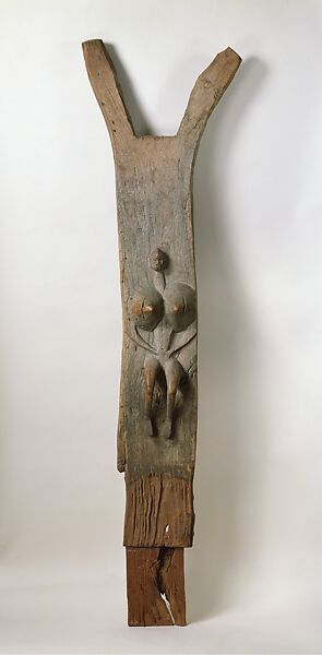 Togu na Support Post: Female Figure, Wood, Dogon peoples 