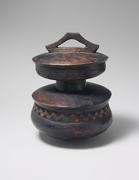 Multi-Lidded Vessel, Wood, Lozi peoples 