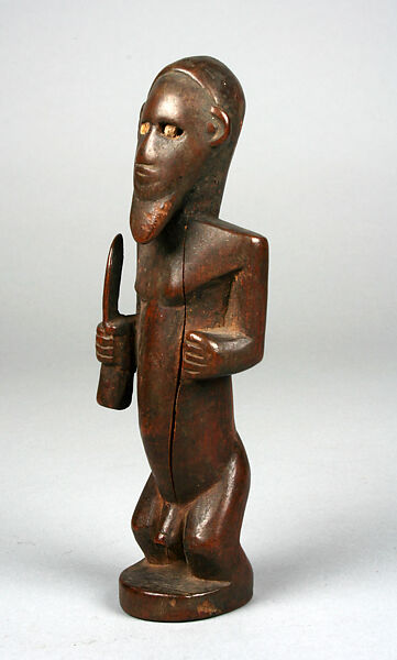 Figure: Male, Wood, shell, Kongo peoples, Bembe group 