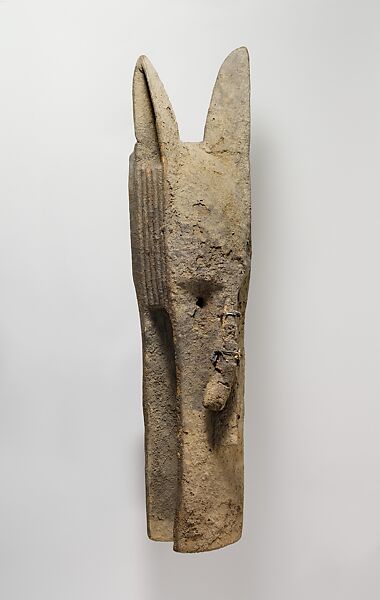 Kònò Helmet Mask, Bamana numu (blacksmith), Wood, sacrificial patina, Bamana peoples