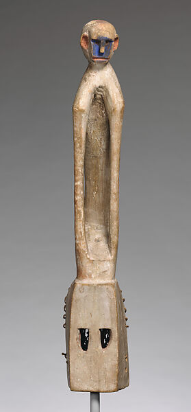 Imina omono (white monkey face mask), Dogon artist, Wood, fiber, pigment, Dogon peoples 
