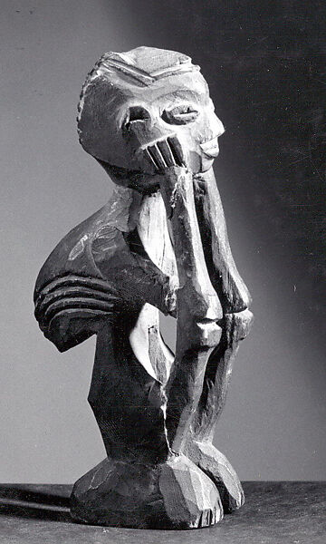 Figure: Seated Male, Wood, Luluwa peoples