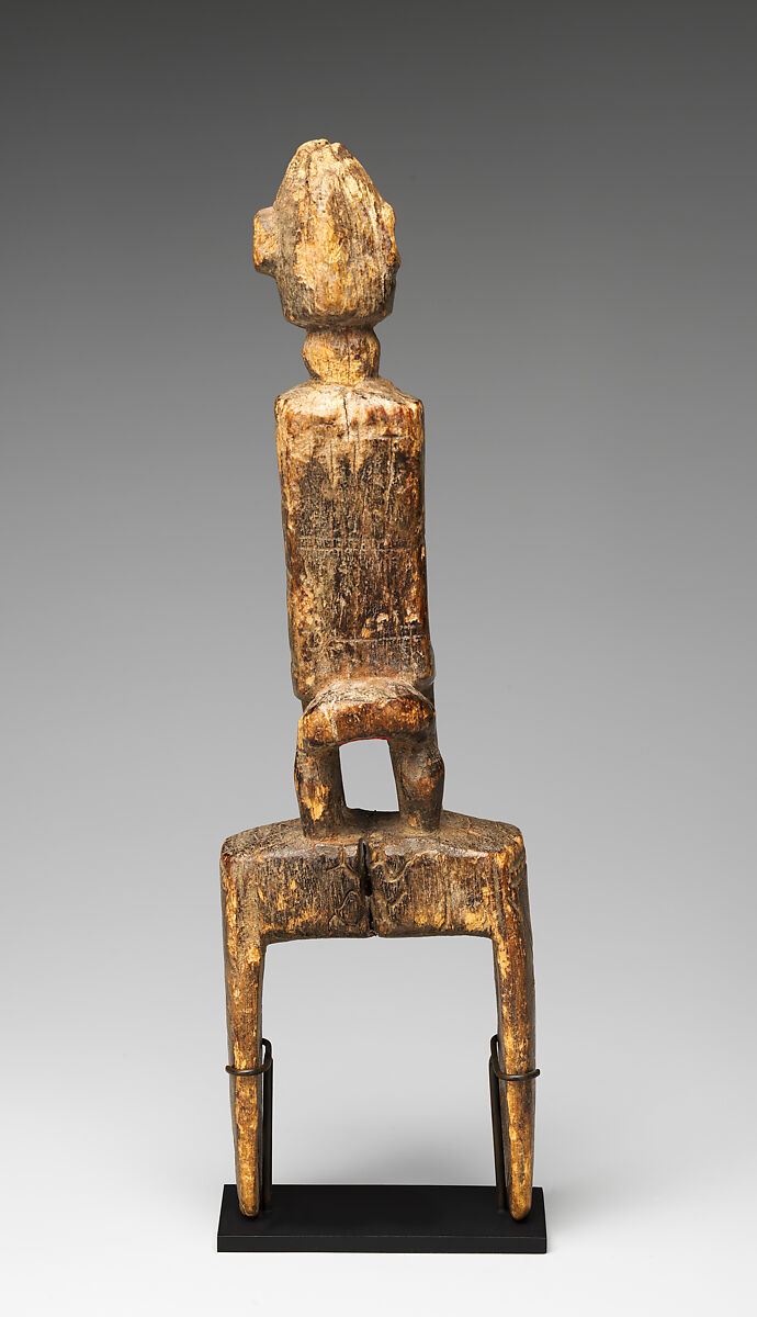 Heddle Pulley: Female Figure, Dogon blacksmith, Wood, Dogon peoples