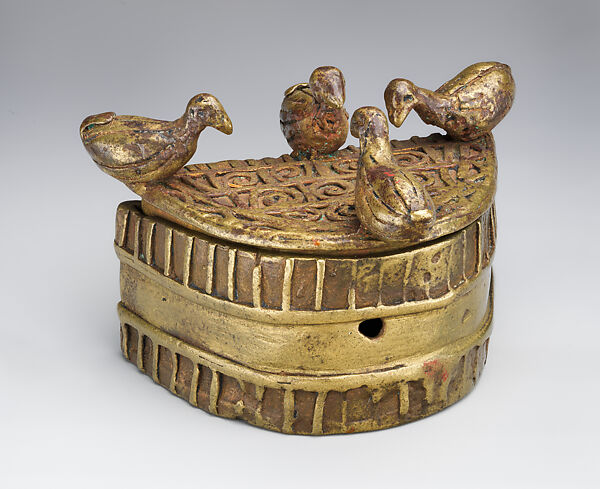 Gold Dust Box (abamphruwa), Brass, Akan peoples, Asante 