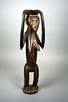 Female Figure with Vessel, Akan artist, Wood, pigment, Akan peoples