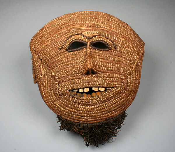 Mask, Raffia palm fiber, wood, bamboo, Luba peoples 