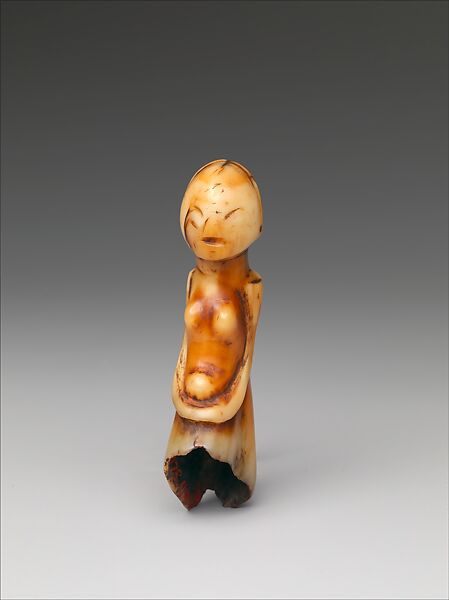 Pendant: Female Half Figure, Pig or warthog tusk, Luba peoples 