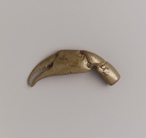 Gold Weight: Lobster Claw, Brass, Asante 