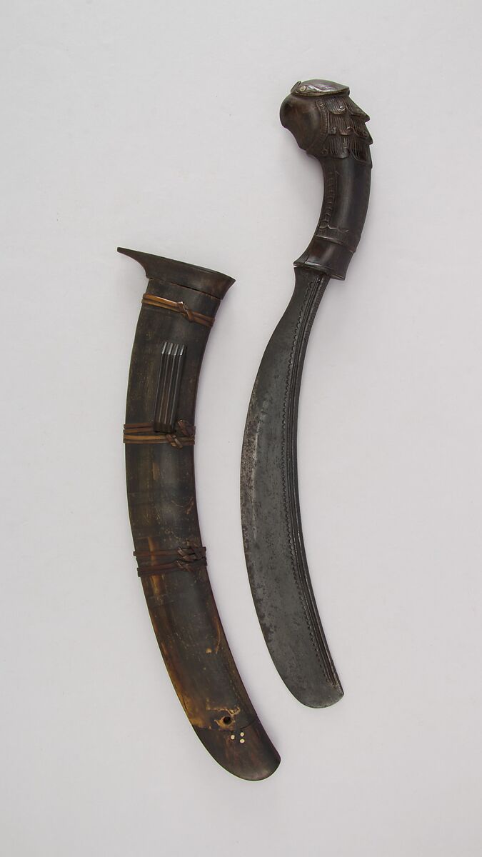 Sword with Scabbard, Wood, horn, Bornean 