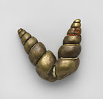 Shells gold weight, Akan artist, Brass, Akan peoples