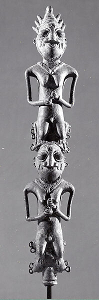 Staff: Couple (Edan Ogboni), Brass, Yoruba peoples 