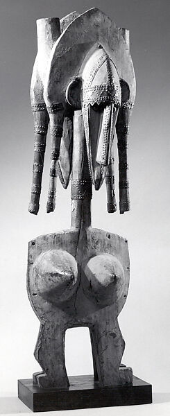 Marionette: Janus Head (Merekun), Wood, metal, thread, clay, patina stain, Bamana peoples 
