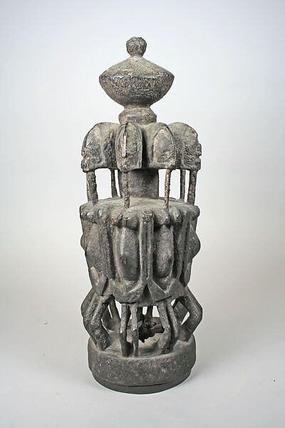 Altar with female figures, Dogon blacksmith, Wood, clay, applied organic materials, Dogon peoples