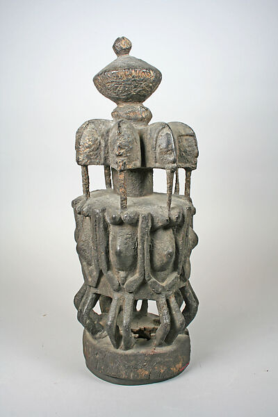 Altar with female figures, Dogon blacksmith, Wood, clay, applied organic materials, Dogon peoples