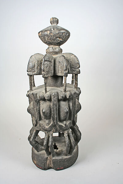 Altar with female figures, Dogon blacksmith, Wood, clay, applied organic materials, Dogon peoples