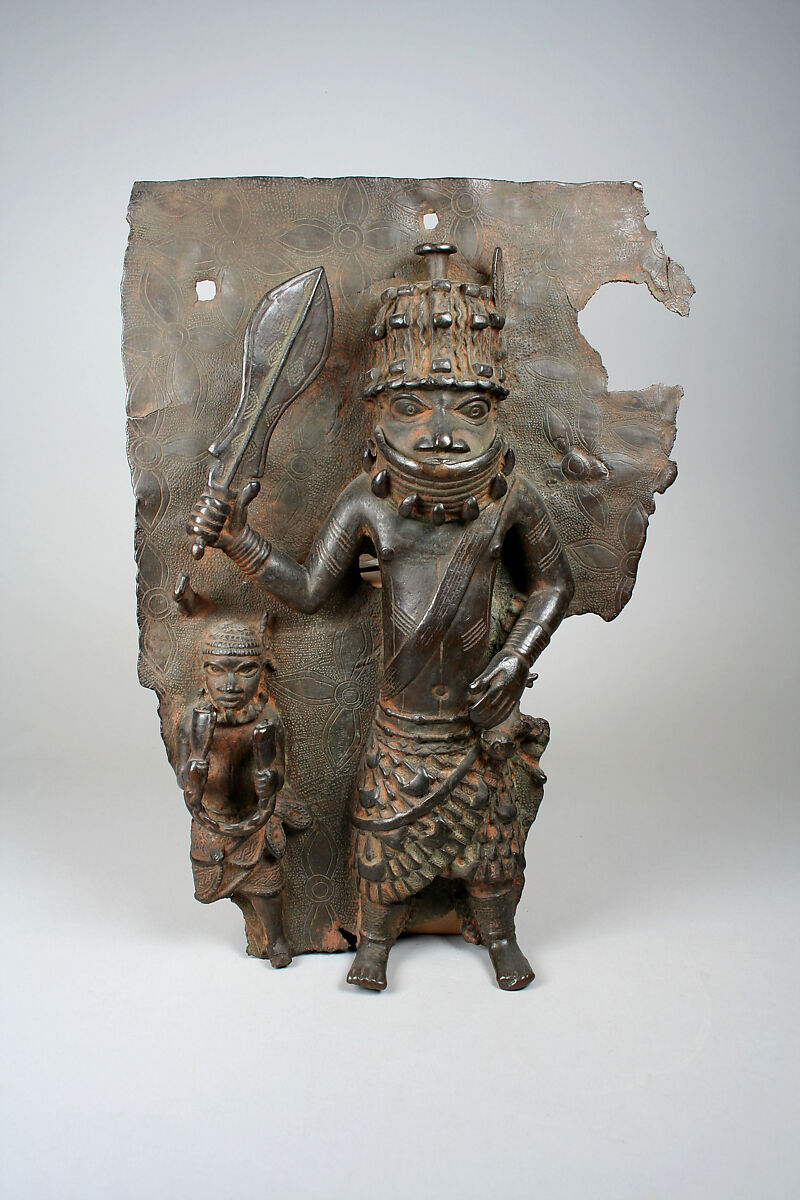 Plaque Fragment: Warrior, Brass, Edo peoples 