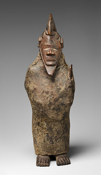 Nkiba or butti ancestor figure, Fumu-Teke or Bembe-Kongo artist, Wood (ngasu or mulong), cloth, organic matter, Teke peoples, Fumu group or Kongo peoples, Bembe group