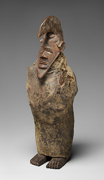 Figure: Standing Male (Nkiba), Wood, cloth, encrustation, sacrificial material, Teke peoples, Fumu group or Kongo peoples, Bembe group 