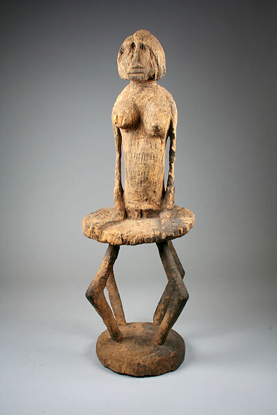 Figure: Female Seated on Stool, Wood, Dogon peoples 