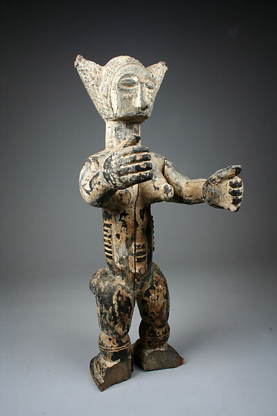 Female Figure, Wood, pigment, nails, Lagoon or Akan peoples, Akye group 