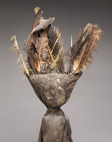 Kafigeledjo (oracle figure), Senufo artist, Wood, iron, bone, porcupine quills, feathers, commercially woven fiber, applied organic materials, Senufo peoples