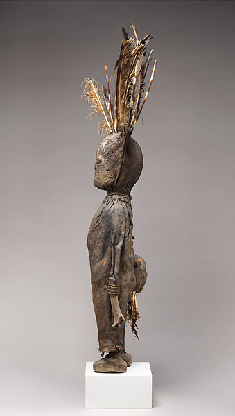 Kafigeledjo (oracle figure), Senufo artist, Wood, iron, bone, porcupine quills, feathers, commercially woven fiber, applied organic materials, Senufo peoples