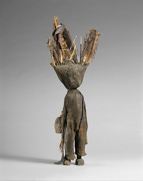Oracle Figure (Kafigeledjo), Wood, iron, bone, porcupine quills, feathers, commercially woven fiber, organic material, Senufo peoples