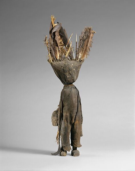 Oracle Figure (Kafigeledjo), Wood, iron, bone, porcupine quills, feathers, commercially woven fiber, organic material, Senufo peoples 