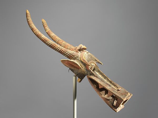 Headdress, Wood, pigment, metal staples, Senufo peoples