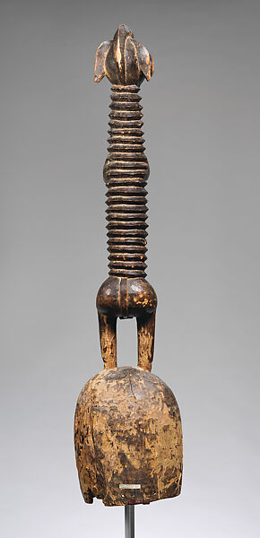 Deguele (helmet mask) with female figure, Senufo artist, Wood, Senufo peoples