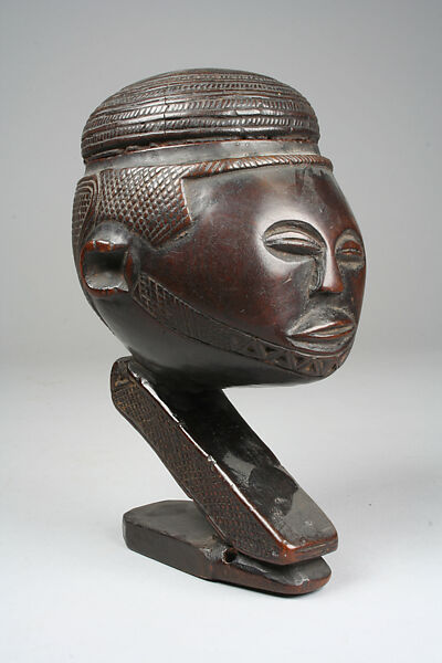 Vessel: Head, Wood, Kuba peoples 