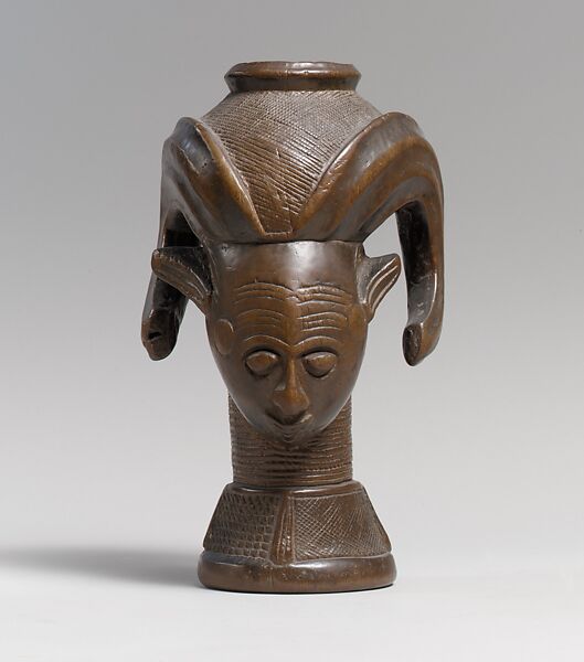 Vessel: Head, Wood, Kuba peoples 